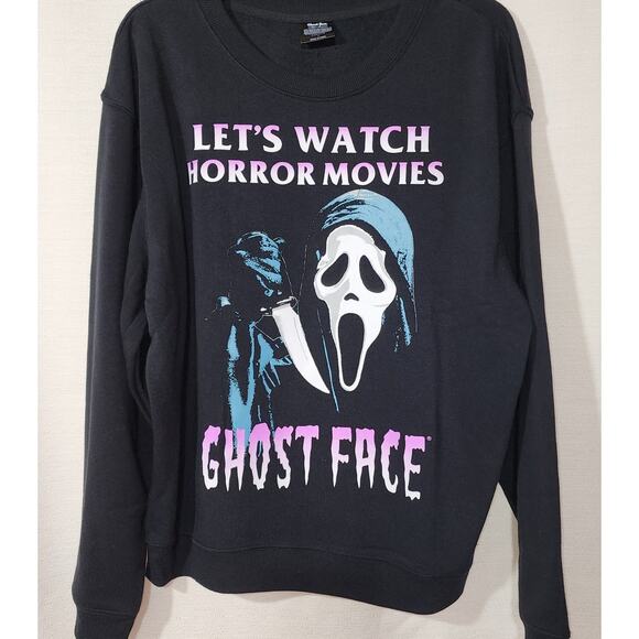 Ghost face black sweatshirt women's size Large - Picture 1 of 5